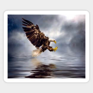 Bald eagle swooping Sticker